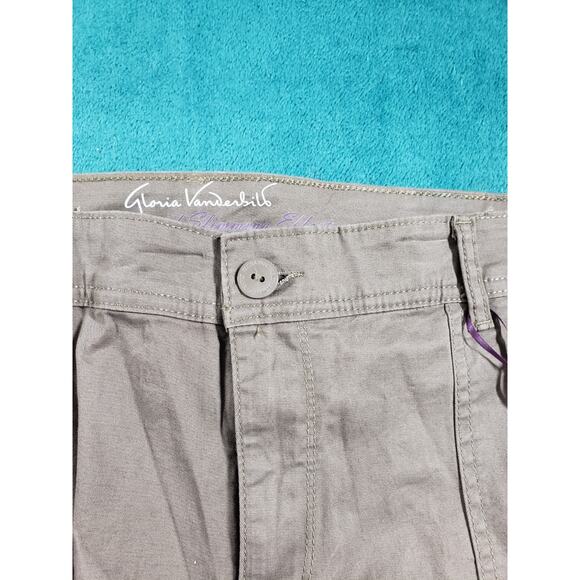 Gloria Vanderbilt Pants Size 16 W Womens Brown Stretch Capri Plus Cargo NWT - Picture 9 of 16